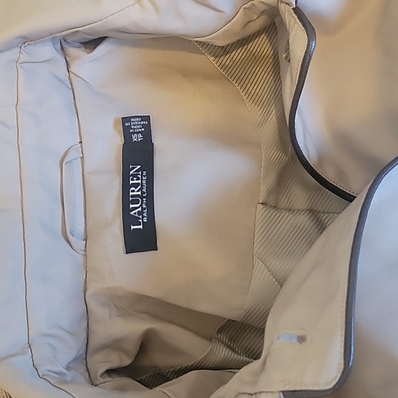 Ralph Lauren Womens XS TP Sand Trench Coat Leather Trimmed - Picture 5 of 5